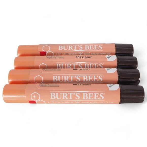 Bert's Bees Other - Bert's‎ Bees Lip Shimmer with Peppermint Oil Apricot 0.09 oz (Lot of 4)